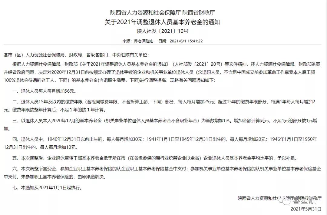 退休人員養老金，上漲啦！(圖1)